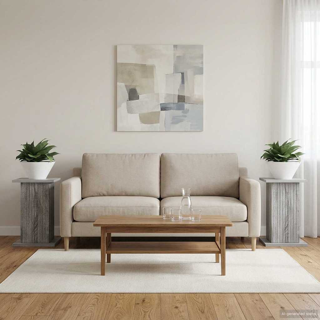 vidaXL Βάση φυτών 2 pcs Γκρι Sonoma 30,5 x 30 x 43 εκ