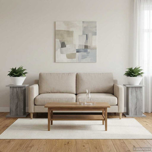 vidaXL Βάση φυτών 2 pcs Γκρι Sonoma 30,5 x 30 x 43 εκ