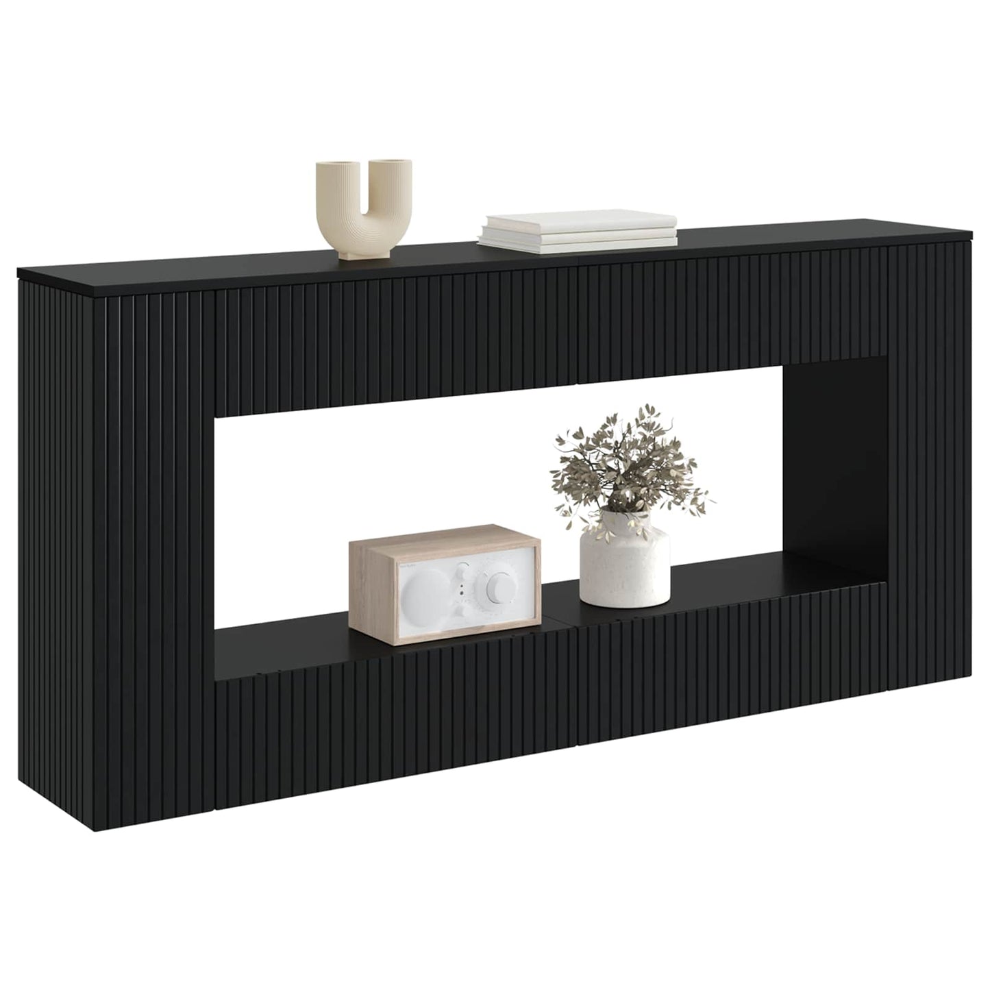vidaXL Τραπέζι κονσόλας Μαύρο 155 x 29 x 74 εκ.
