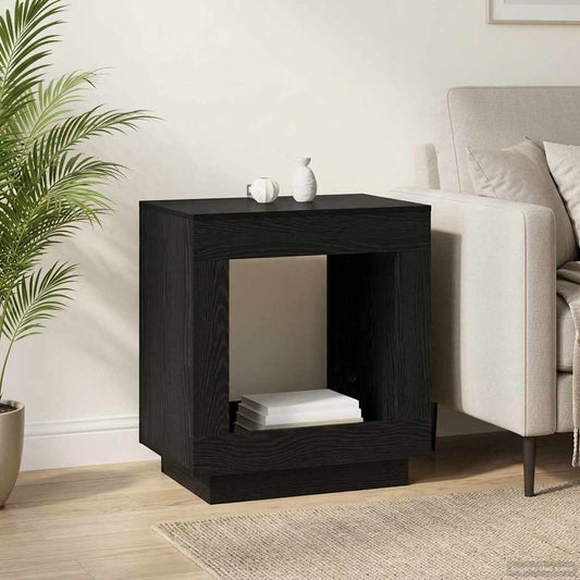 vidaXL Τραπεζάκι Πλευράς Μαύρη Δρυς 60 x 40 x 65 εκ.