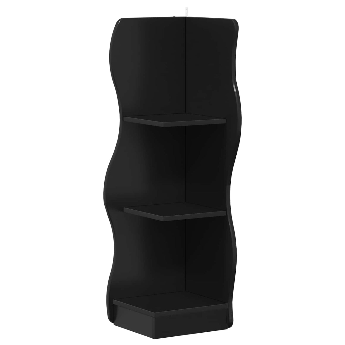 vidaXL Γωνιακό ράφι με ράφι Μαύρο 34 x 33 x 102 εκ Επεξεργασμένο Ξύλο