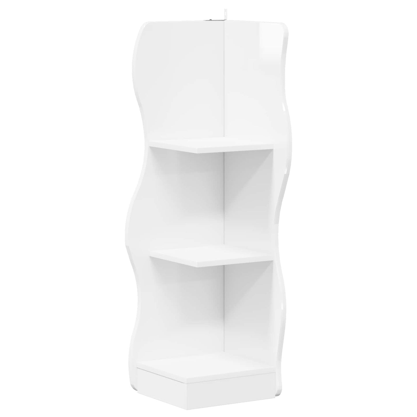 vidaXL Γωνιακό ράφι Γυαλιστερό Λευκό 34 x 33 x 102 εκ
