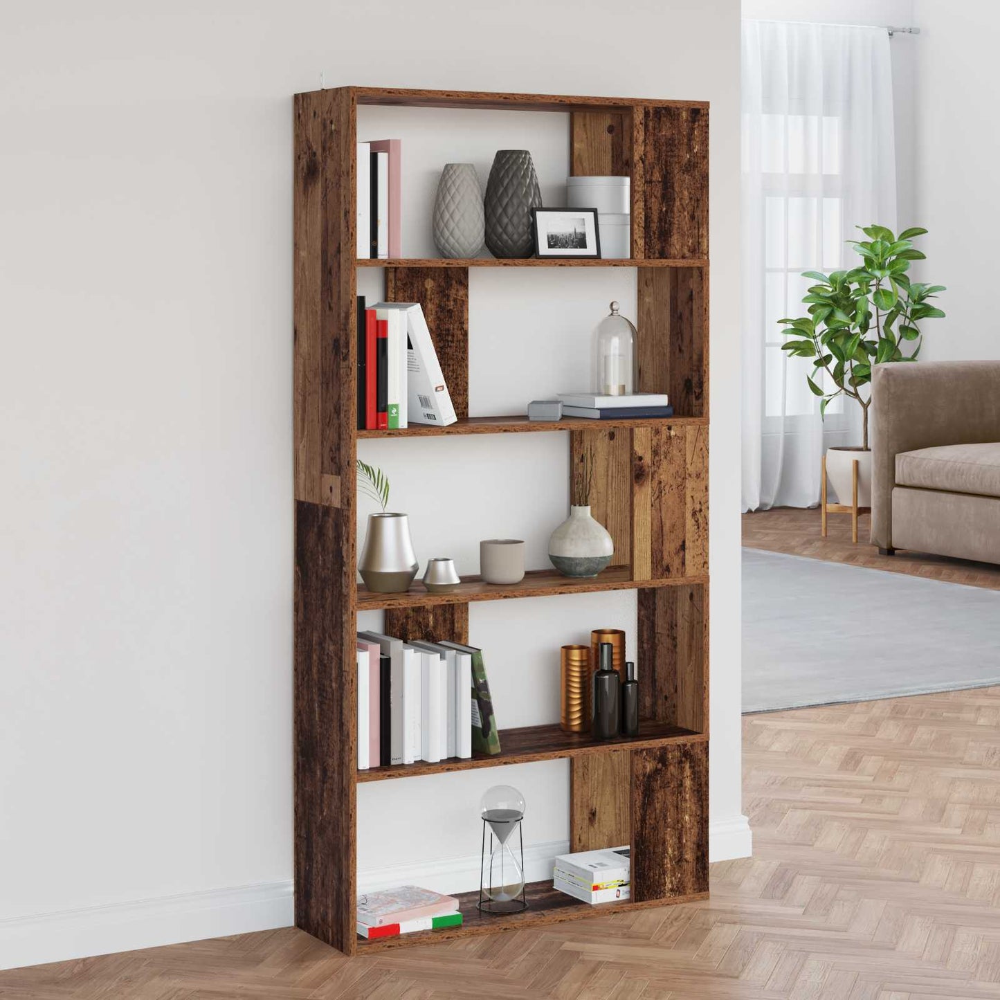 vidaXL Βιβλιοθήκη Παλιό ξύλο 80 x 24 x 159 εκ Επεξεργασμένο ξύλο
