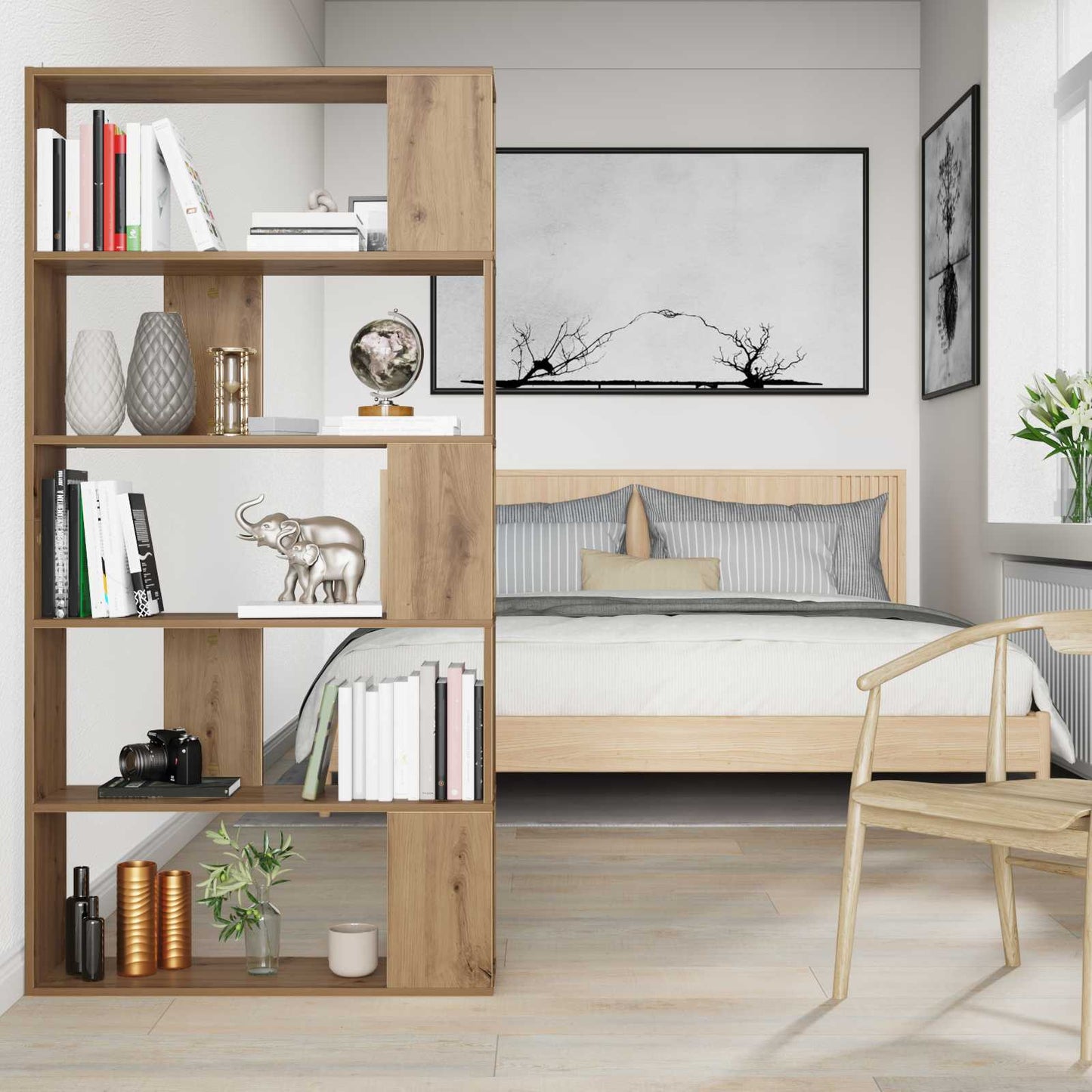 vidaXL Βιβλιοθήκη Artisan Oak 80 x 24 x 159 εκ Επεξεργασμένο ξύλο