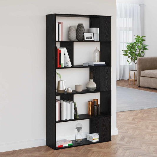 vidaXL Βιβλιοθήκη Μαύρη Οξυά 80 x 24 x 159 εκ Επεξεργασμένο ξύλο