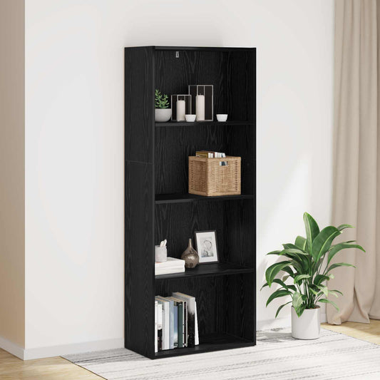 vidaXL Βιβλιοθήκη Μαύρη Οξυά 60 x 30 x 151,5 εκ. Επεξεργασμένο ξύλο