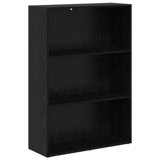 vidaXL Ράφι Βιβλίων Μαύρη Οξυά 60 x 30 x 76.5 εκ Επεξεργασμένο ξύλο