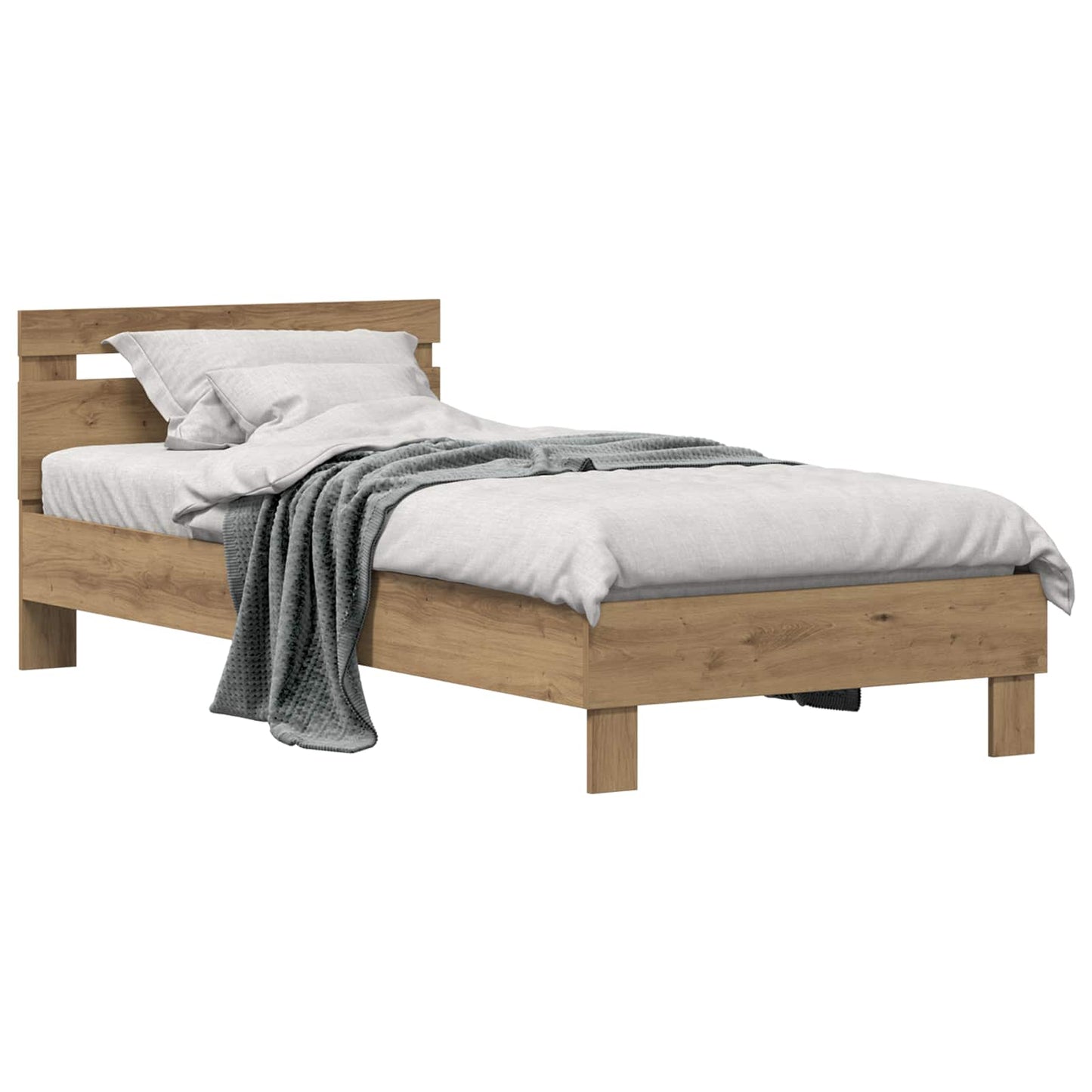 vidaXL Σκελετός Κρεβατιού Artisan Oak 75 x 190 cm Επεξεργασμένο ξύλο