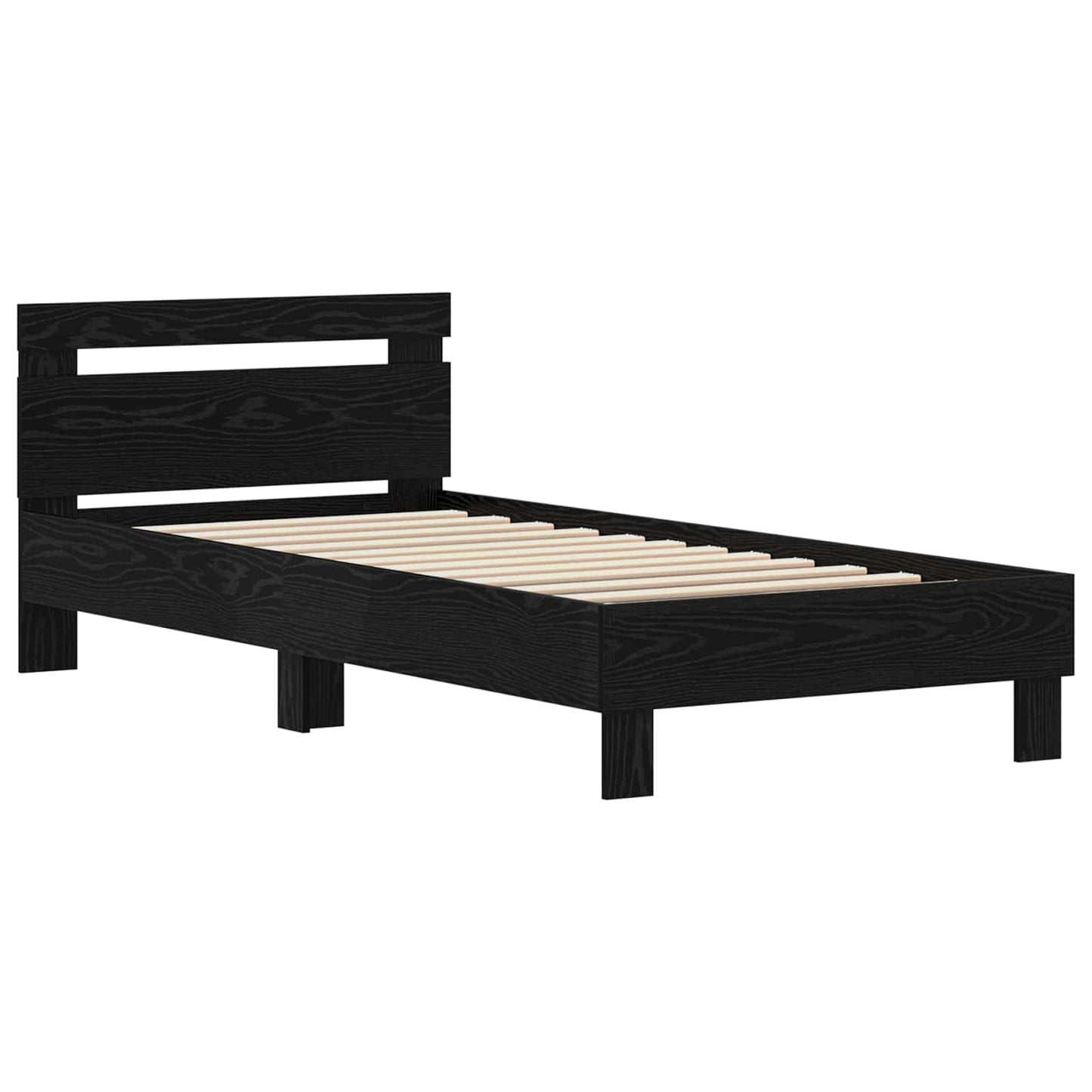vidaXL Σκελετός Κρεβατιού Μαύρη Οξυά 75 x 190 cm Επεξεργασμένο ξύλο