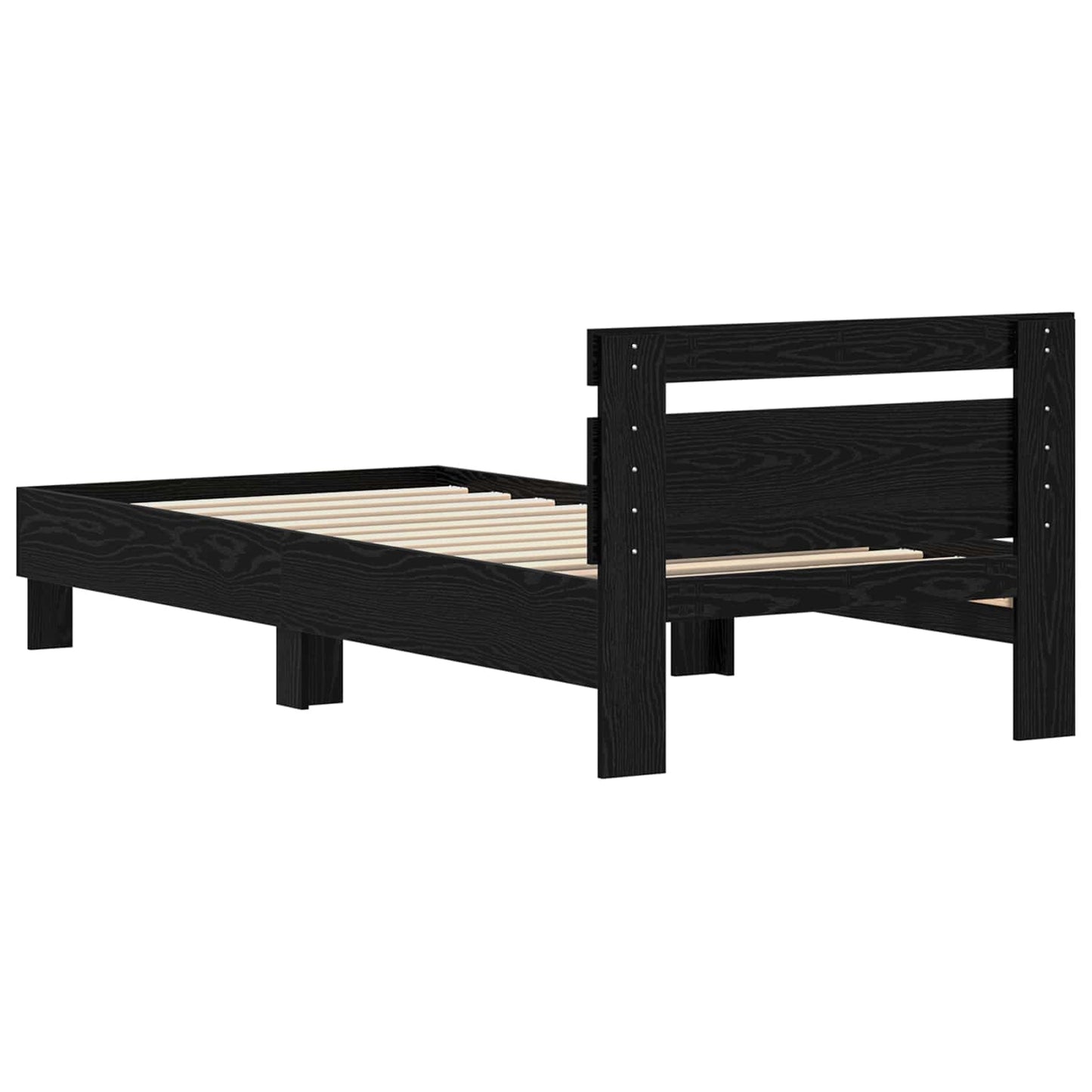 vidaXL Σκελετός Κρεβατιού Μαύρη Οξυά 75 x 190 cm Επεξεργασμένο ξύλο
