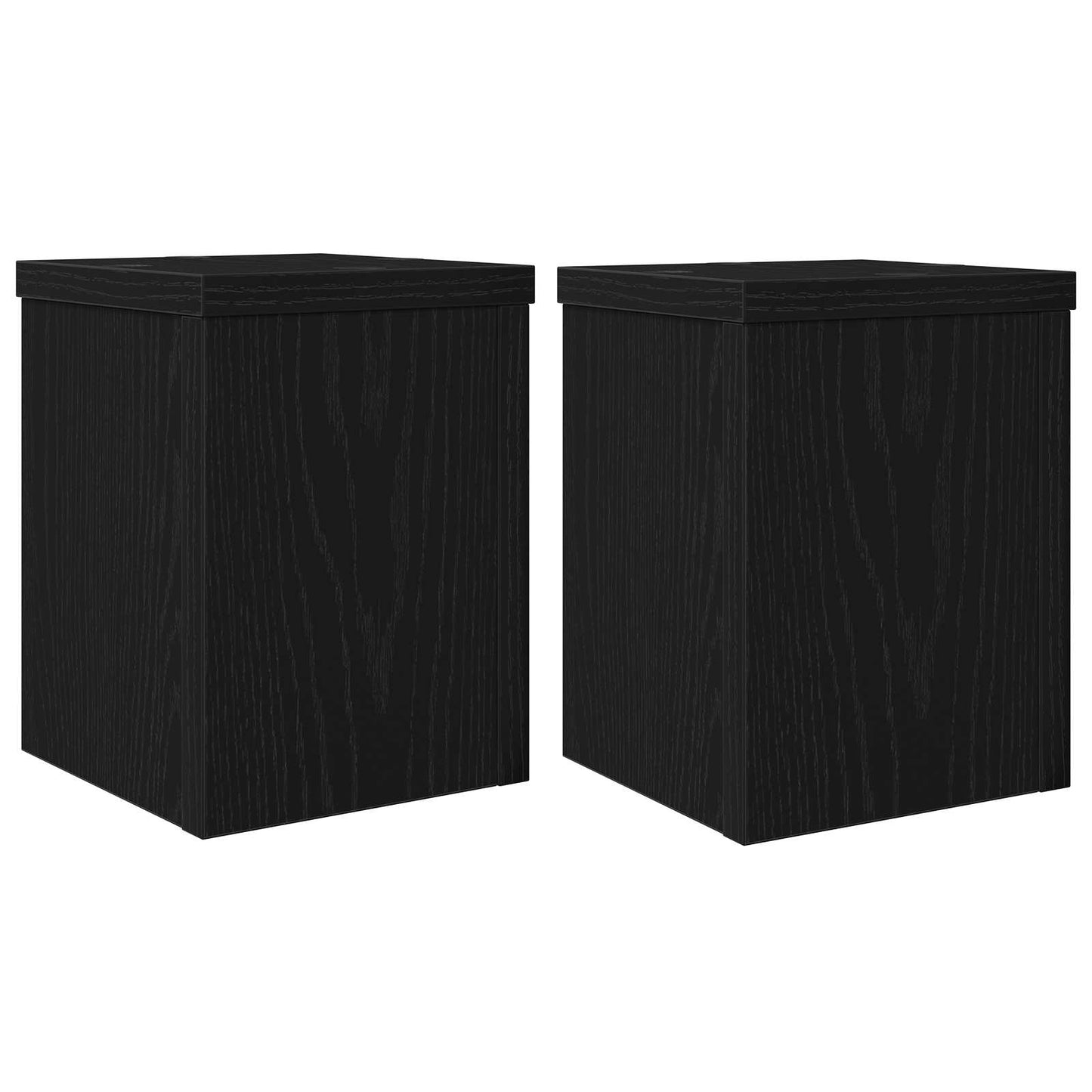vidaXL Βάση φυτών 2 pcs Μαύρη Οξυά 15 x 15 x 20 εκ. Επεξεργασμένο ξύλο