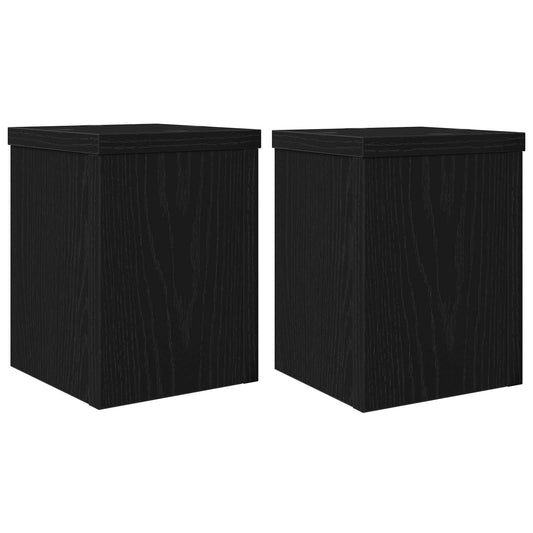 vidaXL Βάση φυτών 2 pcs Μαύρη Οξυά 15 x 15 x 20 εκ. Επεξεργασμένο ξύλο