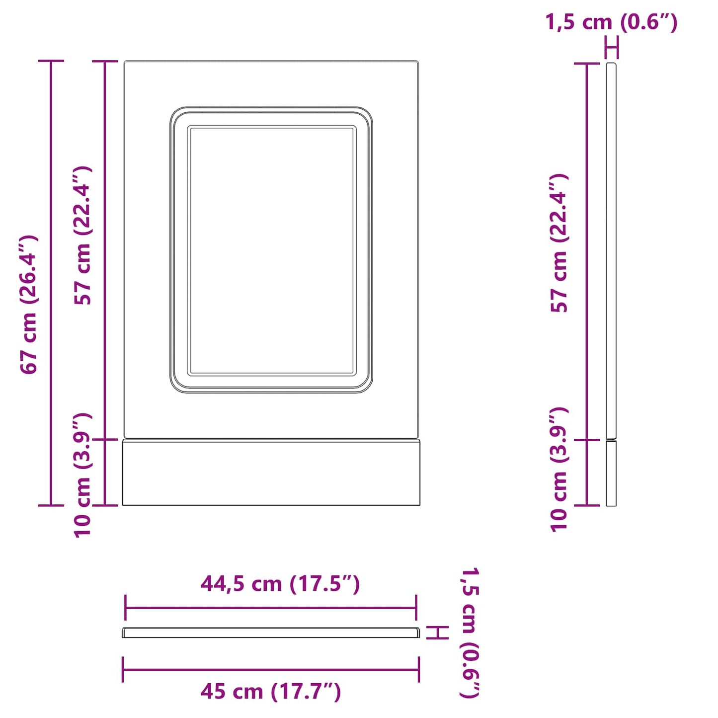 vidaXL Ντουλάπα Κουζίνας Kalmar Μαύρη Οξυά 45 x 1,5 x 67 εκ.