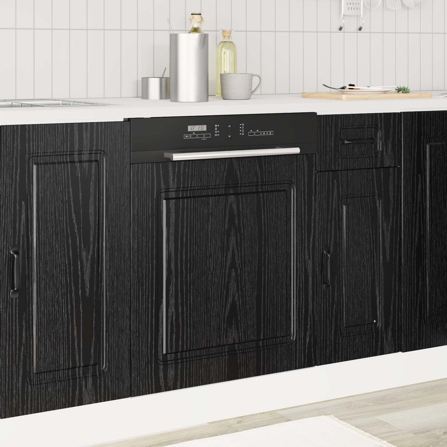 vidaXL Πάνελ πλυντηρίου πιάτων Kalmar Μαύρη Οξυά 60 x 1,5 x 57 εκ