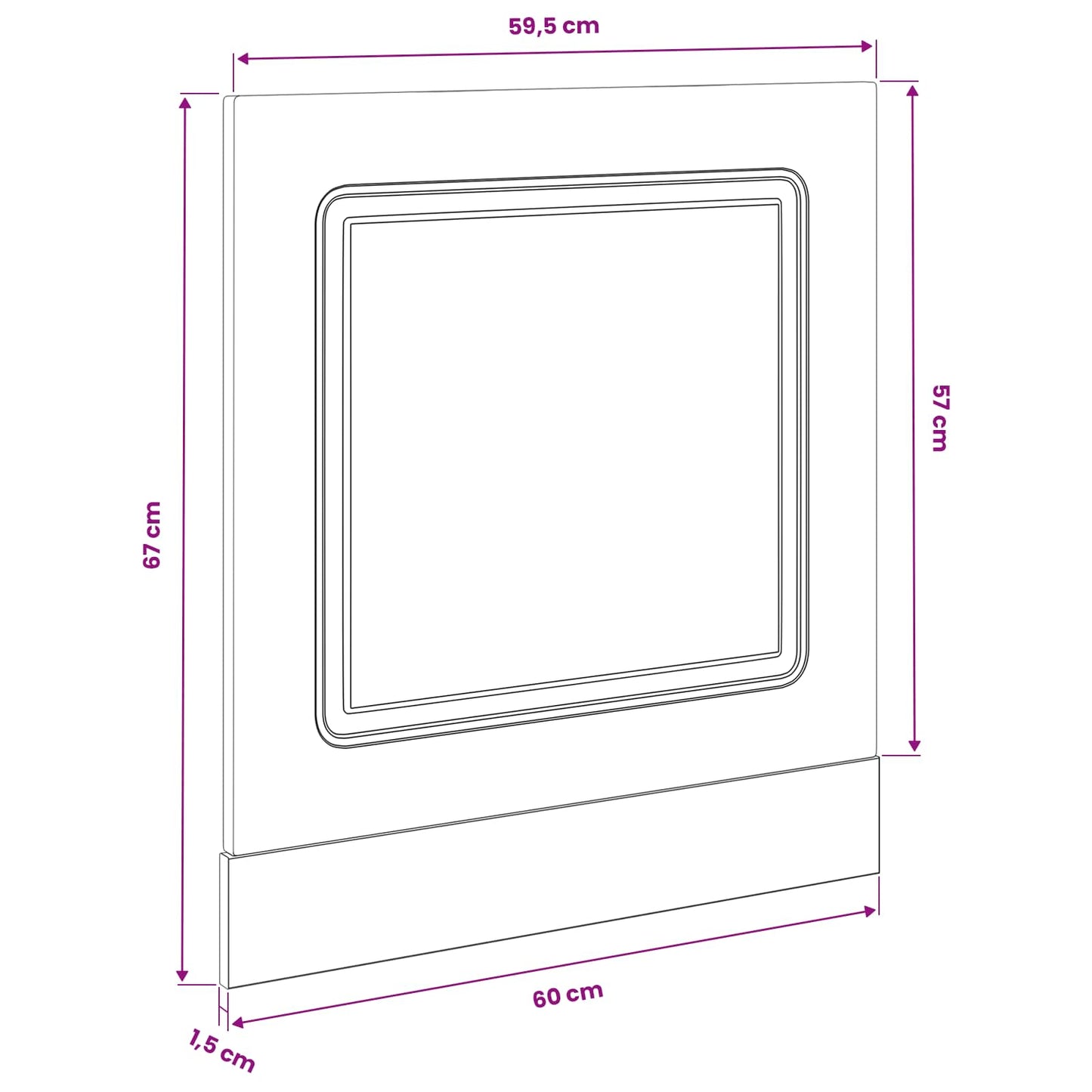 vidaXL Πάνελ πλυντηρίου πιάτων Kalmar Μαύρη Οξυά 60 x 1,5 x 57 εκ
