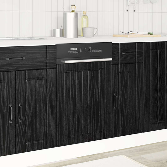 vidaXL Πάνελ πλυντηρίου πιάτων Lucca Μαύρη Δρυς 45 x 1,5 x 57 εκ