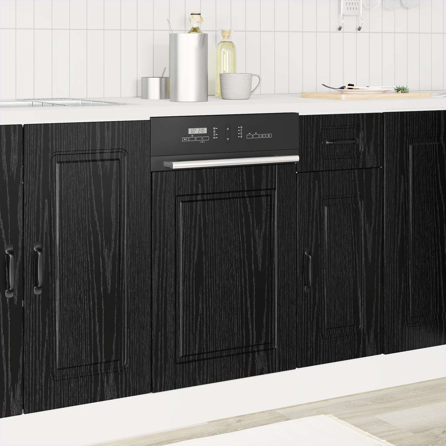 vidaXL Ντουλάπα Κουζίνας Μαύρη Οξυά 45 x 1,5 x 67 εκ.
