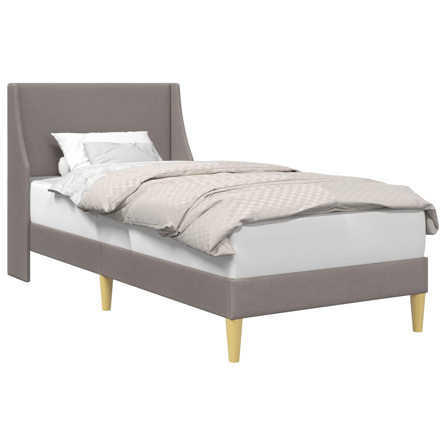 vidaXL Σκελετός Κρεβατιού Μονόχρωμο Taupe 90 x 190 cm ύφασμα