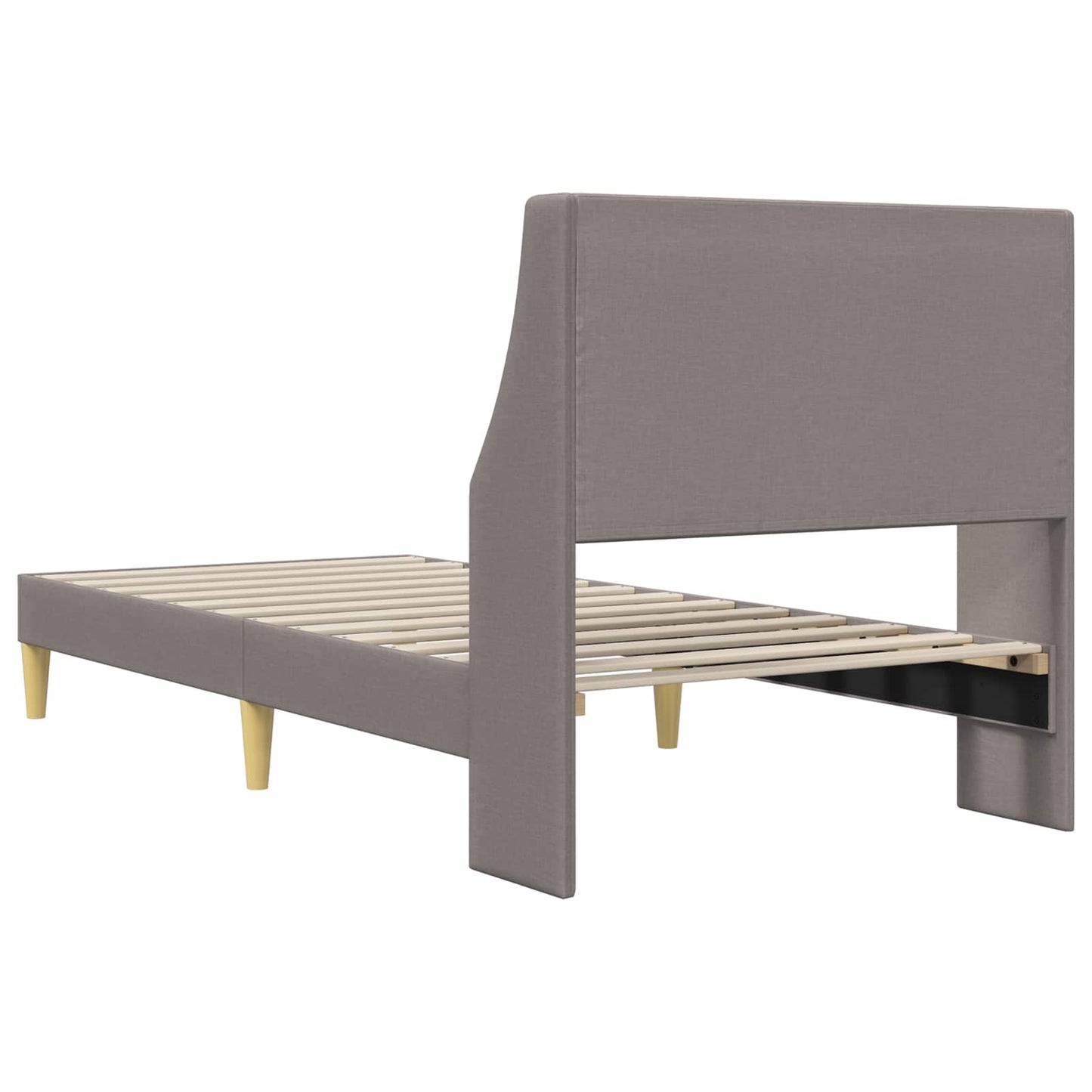 vidaXL Σκελετός Κρεβατιού Μονόχρωμο Taupe 90 x 190 cm ύφασμα