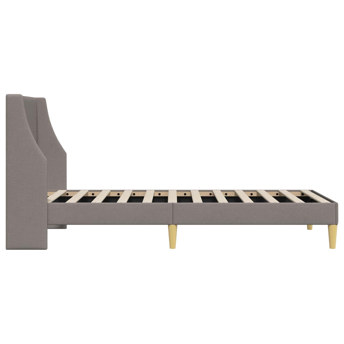 vidaXL Σκελετός Κρεβατιού Μονόχρωμο Taupe 90 x 190 cm ύφασμα