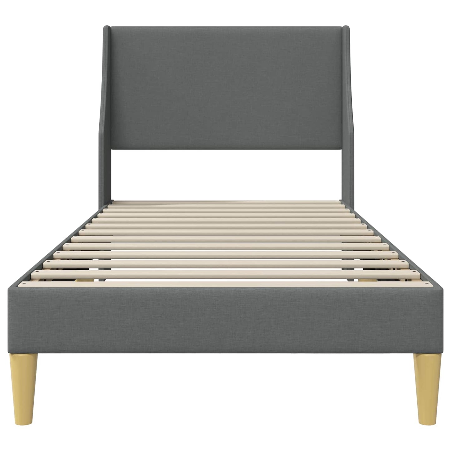 vidaXL Σκελετός Κρεβατιού με κεφαλάρι Σκούρο Γκρι 90 x 200 cm ύφασμα