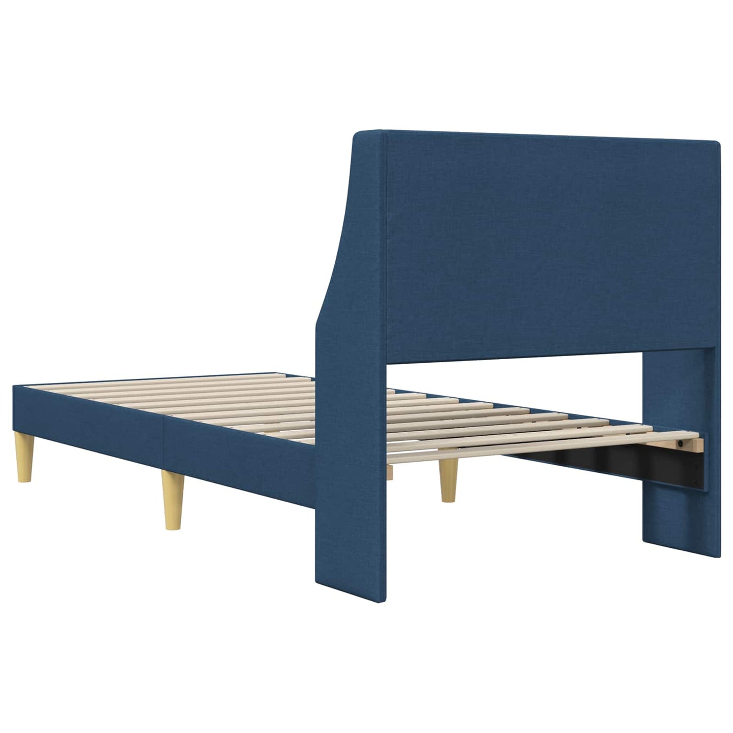 vidaXL Σκελετός Κρεβατιού με κεφαλάρι Μπλε 90 x 200 cm ύφασμα