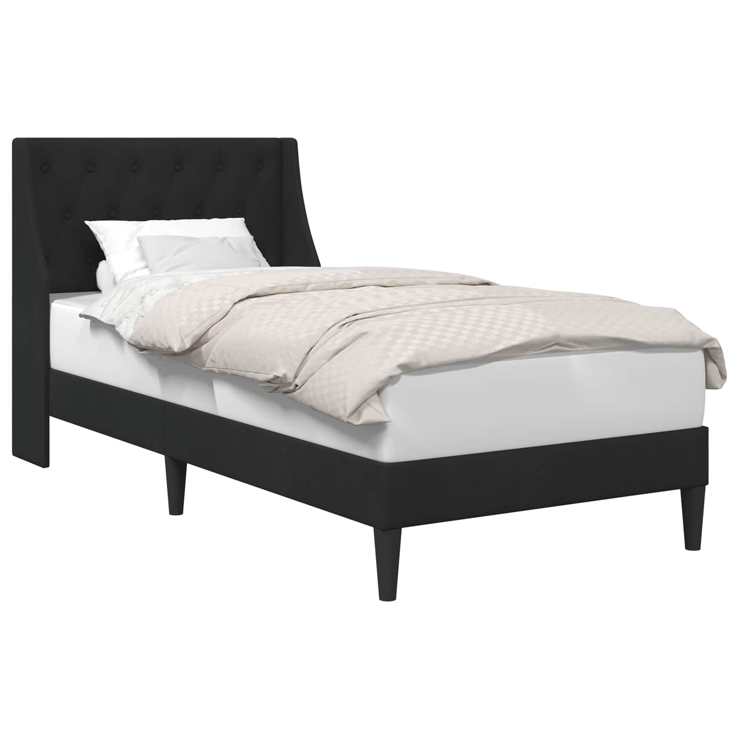 vidaXL Σκελετός Κρεβατιού με κεφαλάρι Μαύρο 90 x 200 cm Βελούδο