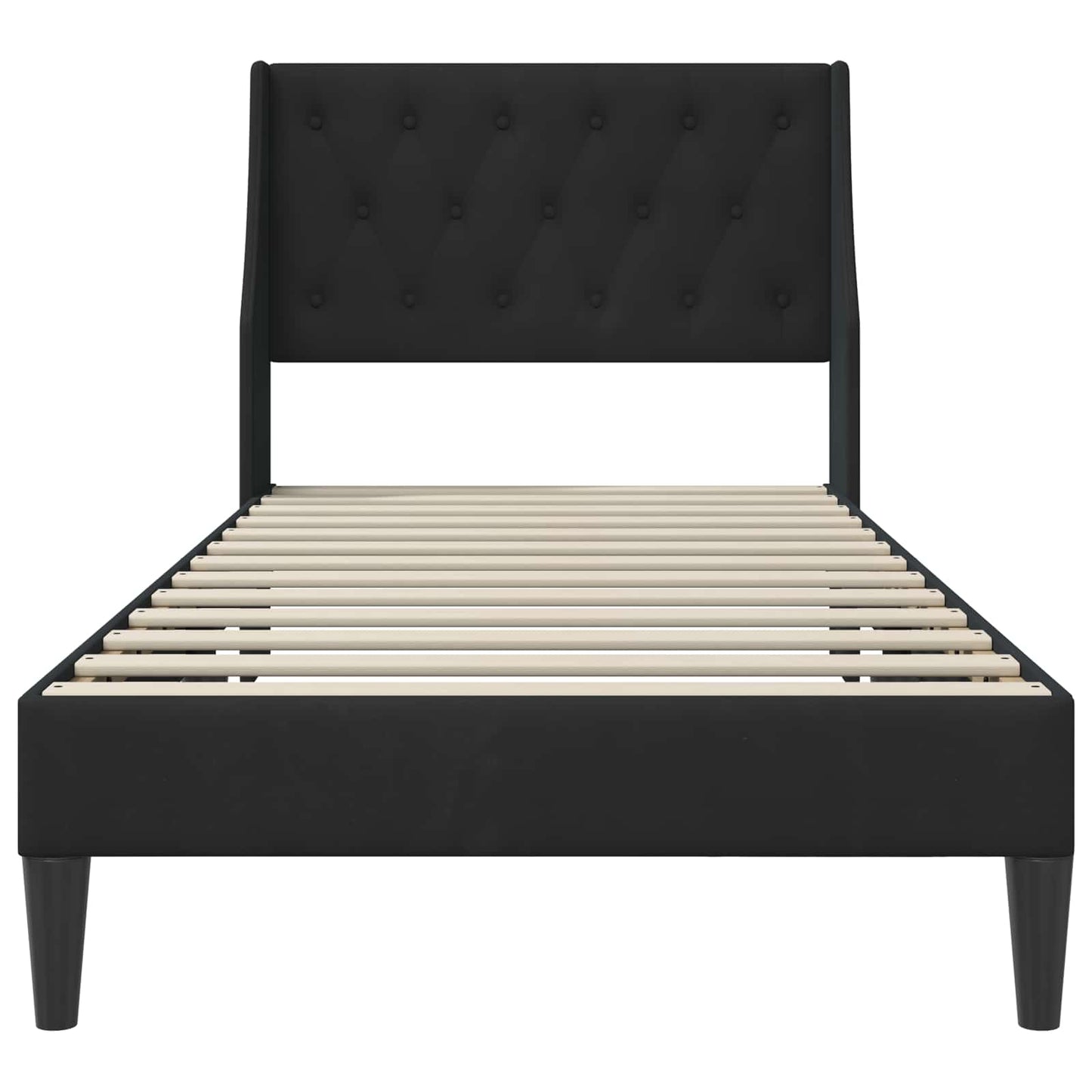 vidaXL Σκελετός Κρεβατιού με κεφαλάρι Μαύρο 90 x 200 cm Βελούδο