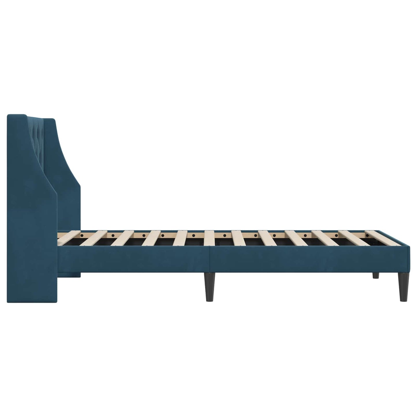 vidaXL Σκελετός Κρεβατιού με κεφαλάρι Μπλε 90 x 200 cm Βελούδο
