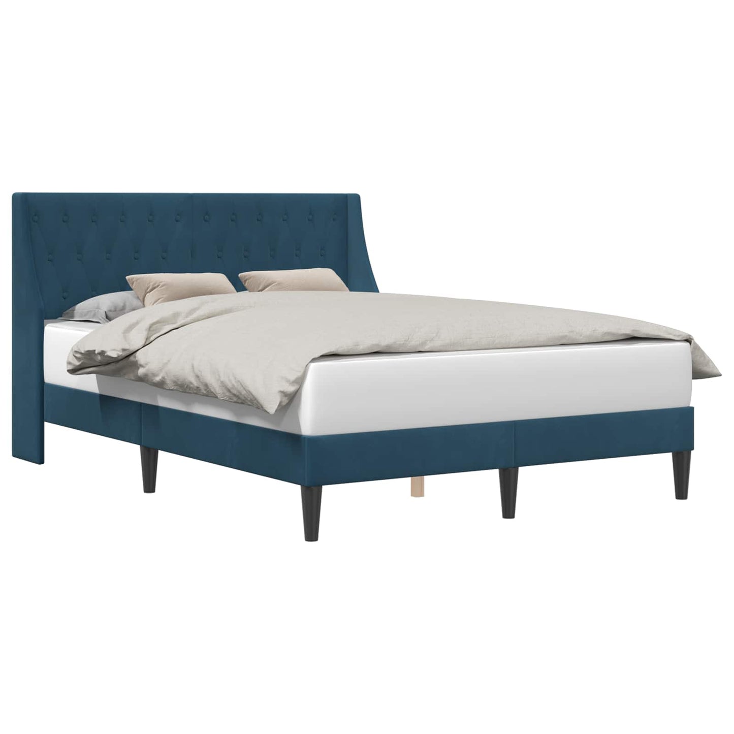 vidaXL Σκελετός Κρεβατιού με κεφαλάρι Μπλε 120 x 190 cm Βελούδο