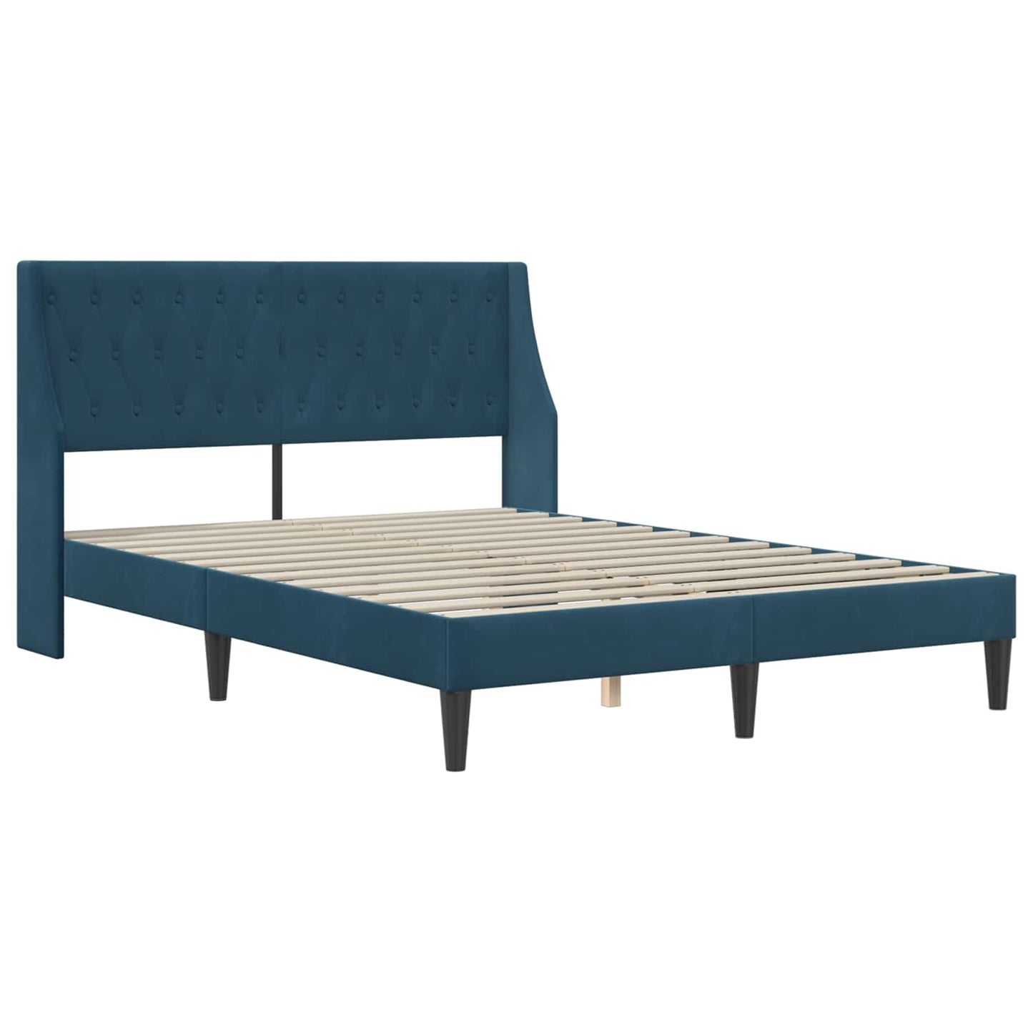 vidaXL Σκελετός Κρεβατιού με κεφαλάρι Μπλε 120 x 190 cm Βελούδο