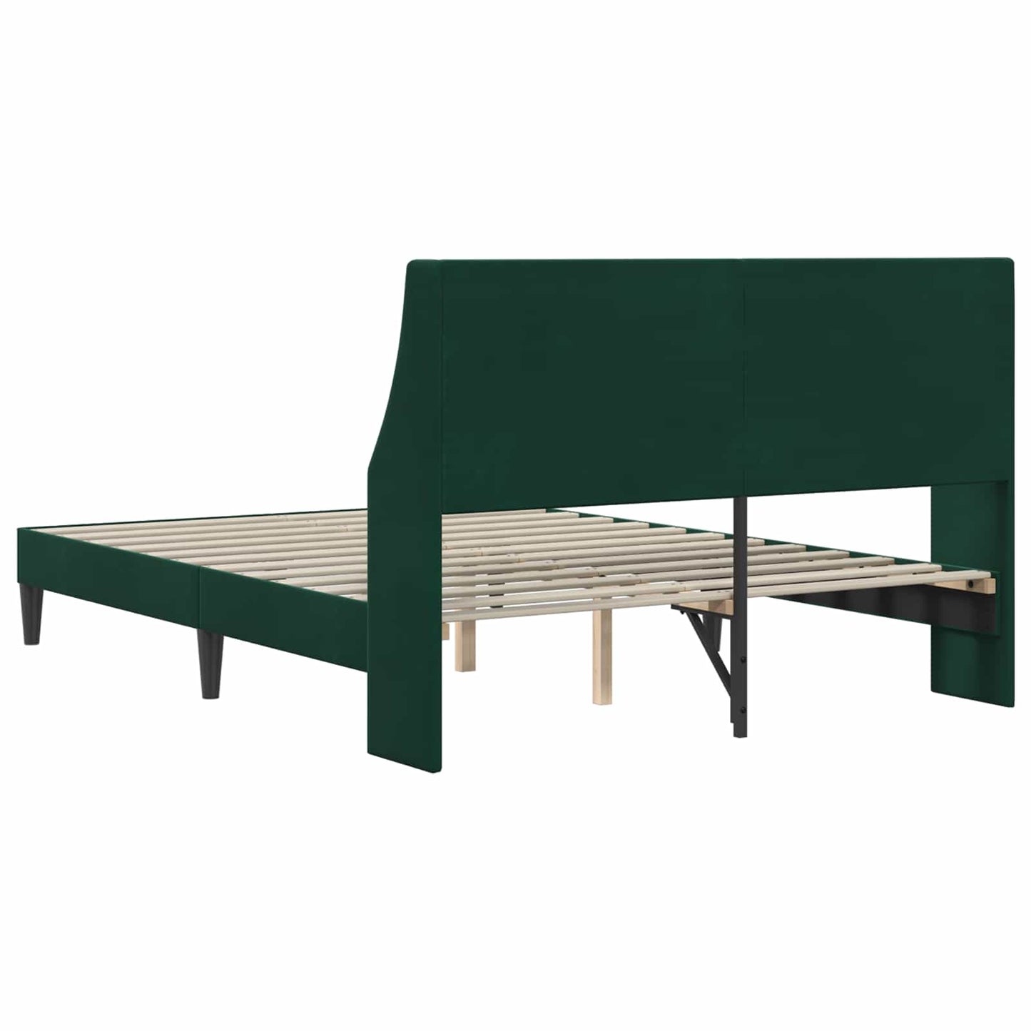 vidaXL Σκελετός Κρεβατιού Σκούρο Πράσινο 120 x 200 cm Βελούδο