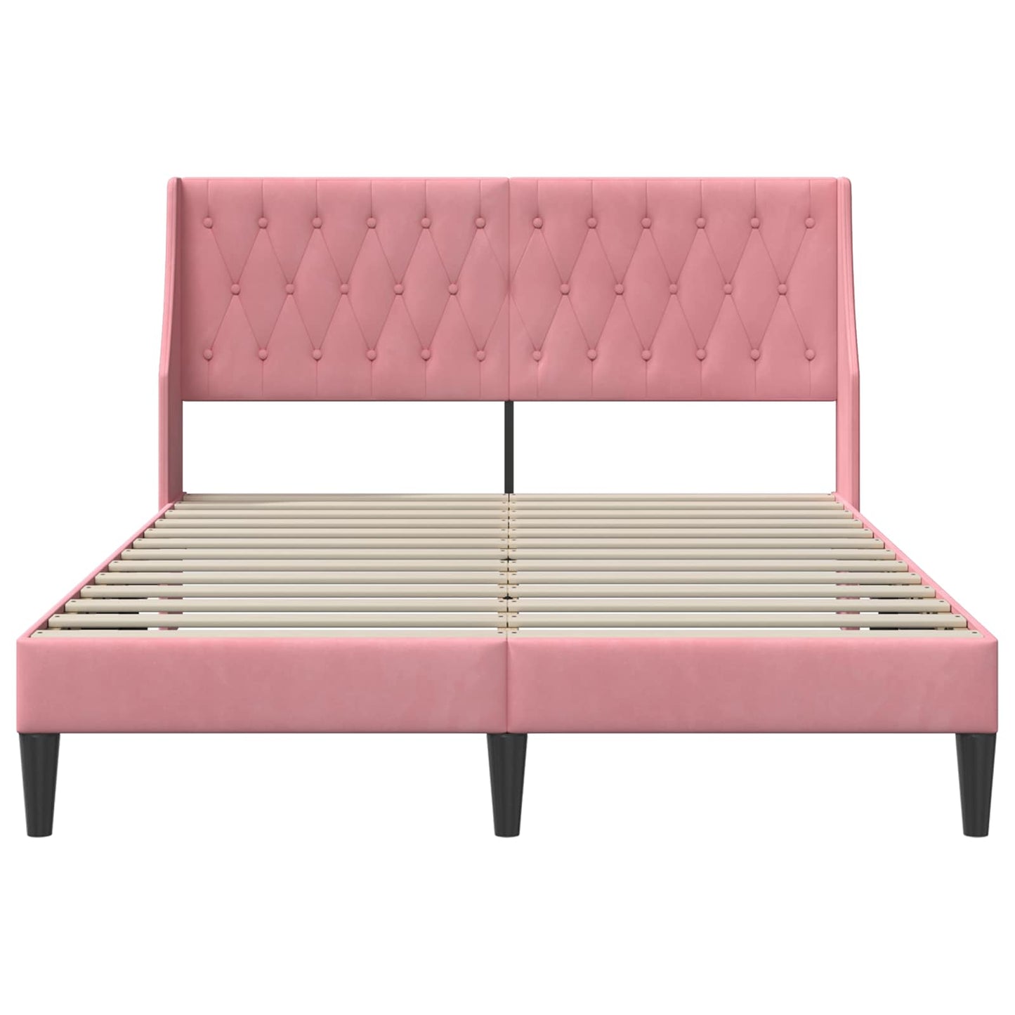 vidaXL Σκελετός Κρεβατιού με κεφαλάρι Ροζ 120 x 200 cm Βελούδο