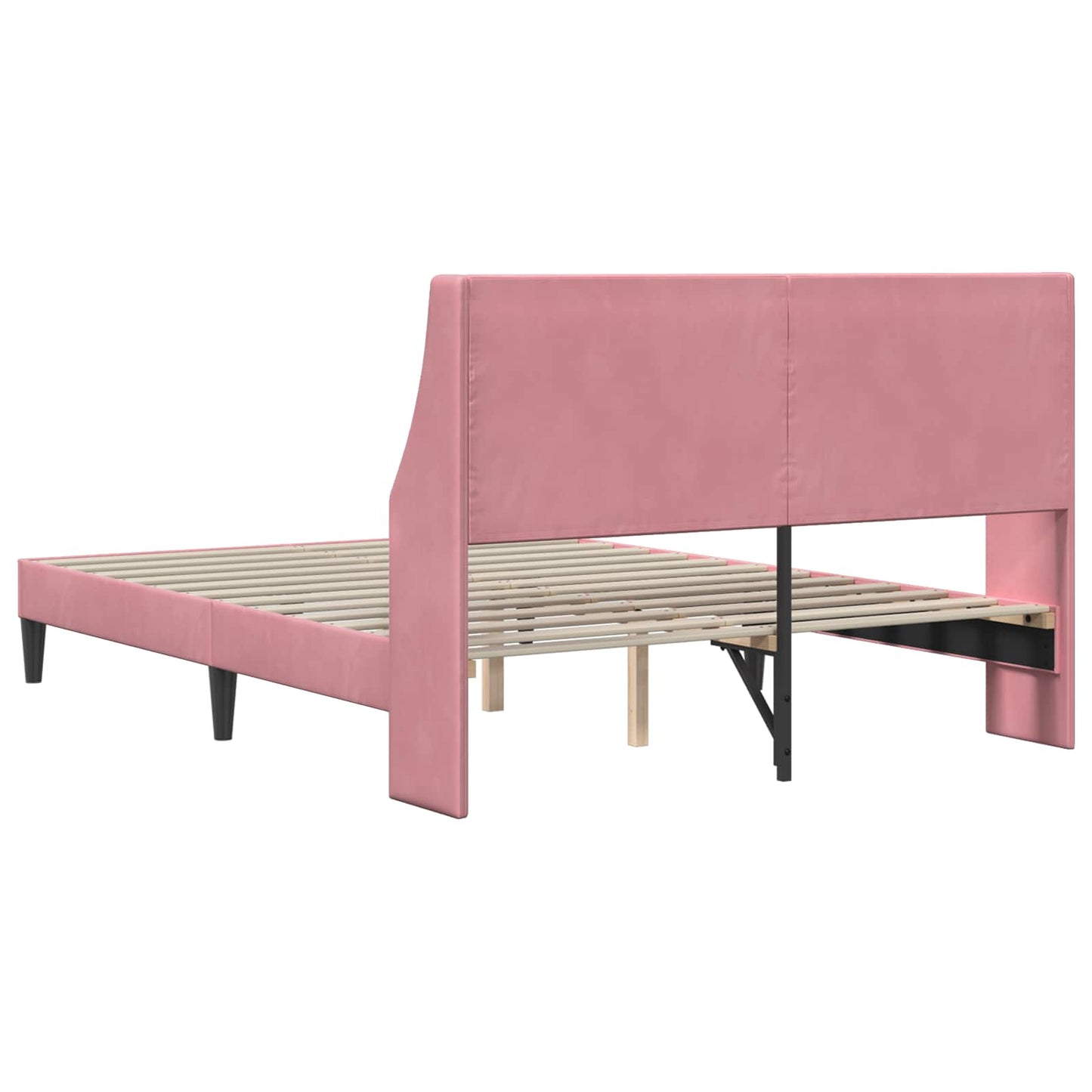 vidaXL Σκελετός Κρεβατιού με κεφαλάρι Ροζ 140 x 190 cm Βελούδο