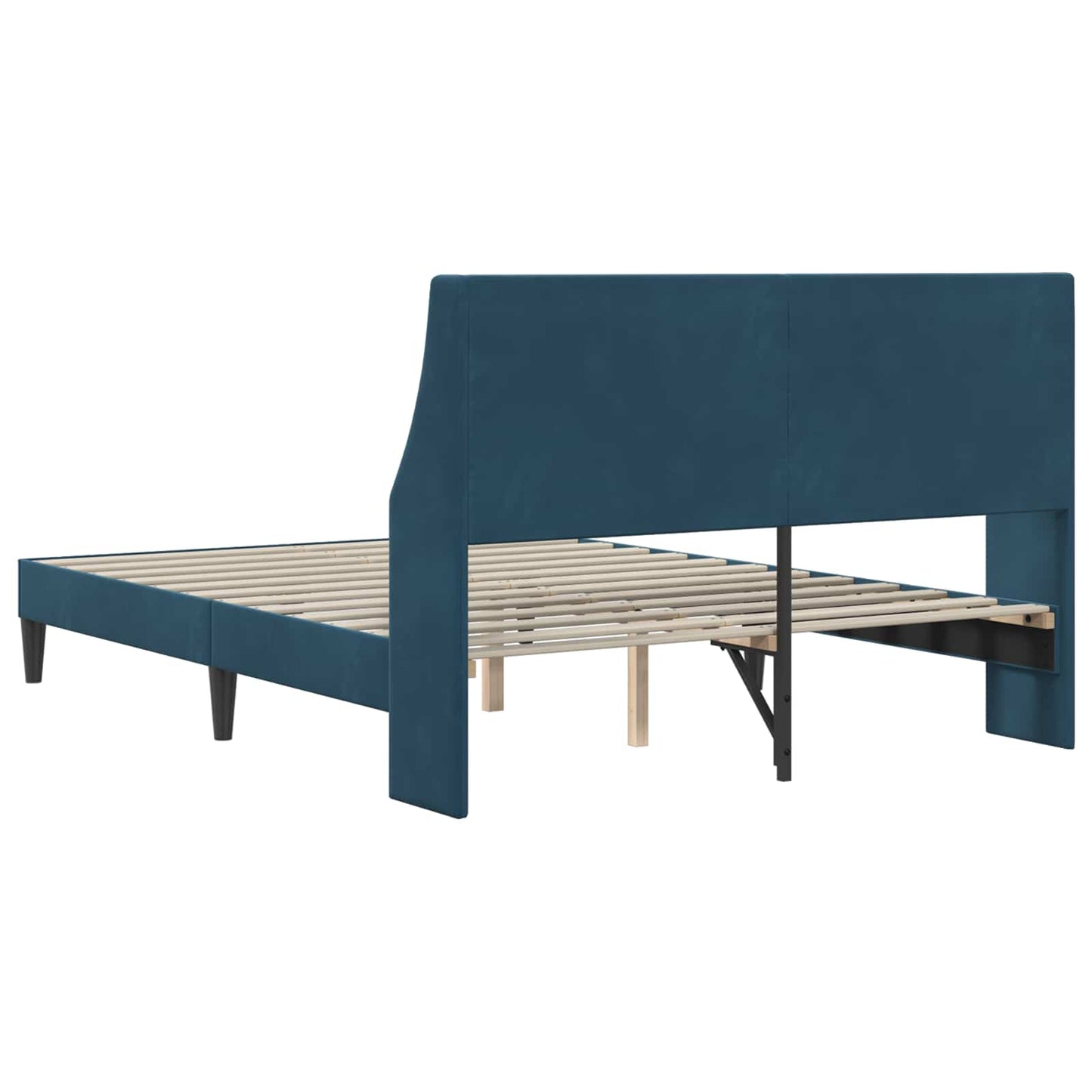 vidaXL Σκελετός Κρεβατιού με κεφαλάρι Μπλε 140 x 190 cm Βελούδο