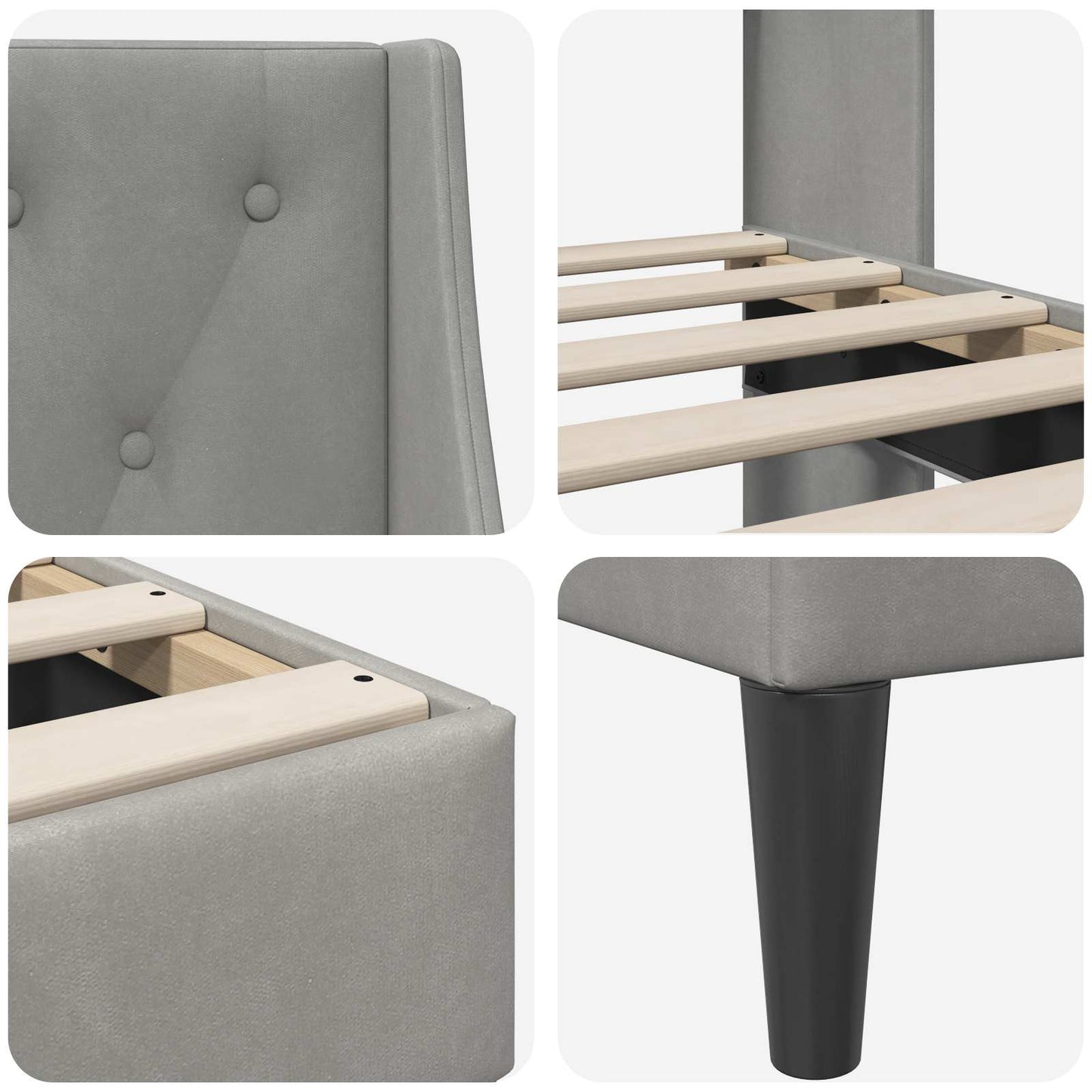 vidaXL Σκελετός Κρεβατιού Ανοιχτό γκρι 140 x 200 cm Βελούδο