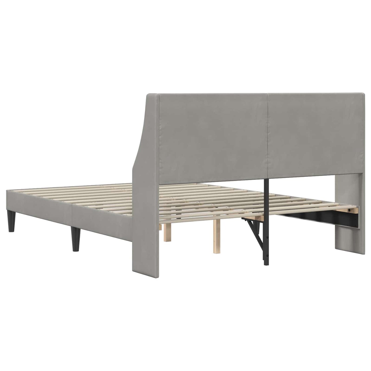 vidaXL Σκελετός Κρεβατιού Ανοιχτό γκρι 140 x 200 cm Βελούδο