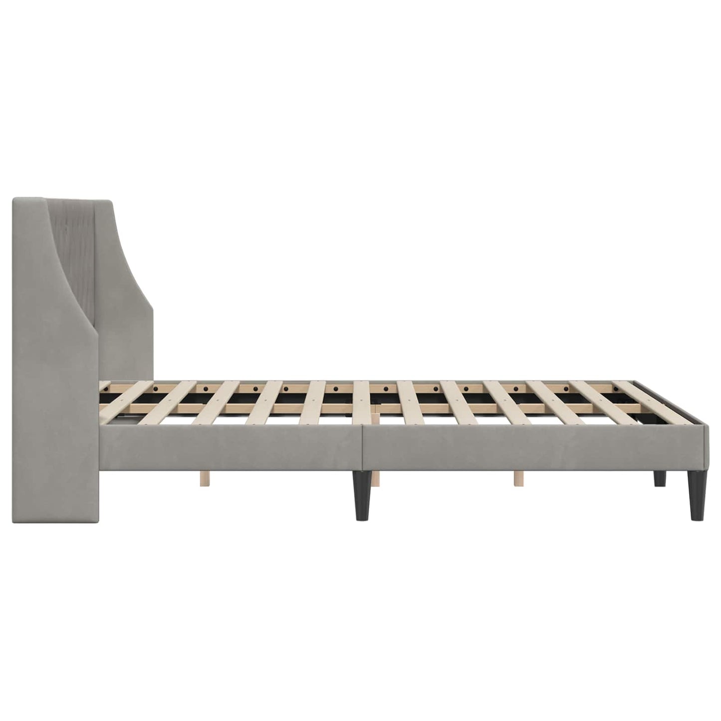 vidaXL Σκελετός Κρεβατιού Ανοιχτό γκρι 140 x 200 cm Βελούδο