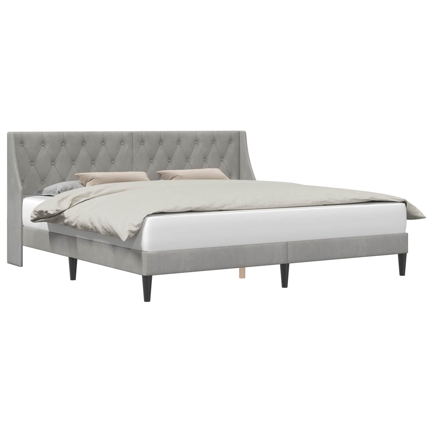 vidaXL Σκελετός Κρεβατιού Ανοιχτό γκρι 180 x 200 cm Βελούδο