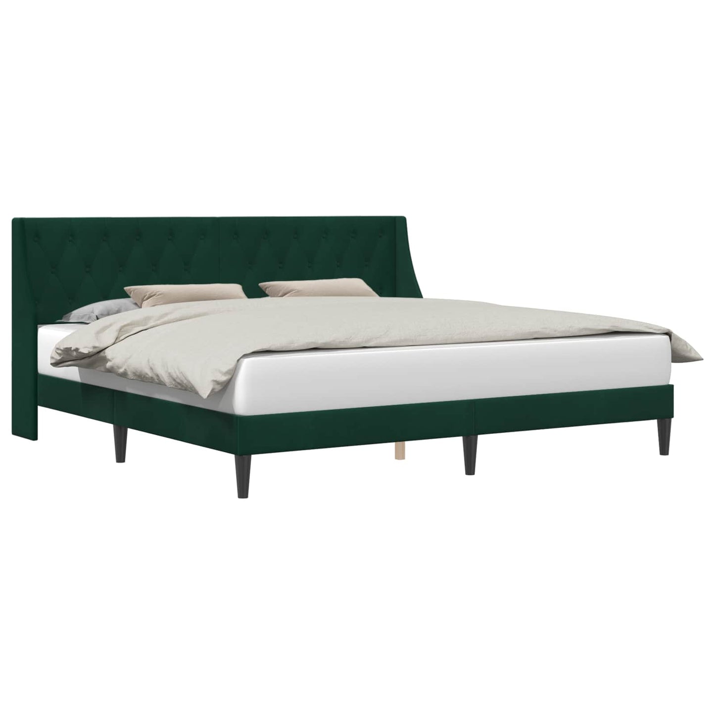 vidaXL Σκελετός Κρεβατιού Σκούρο Πράσινο 180 x 200 cm Βελούδο