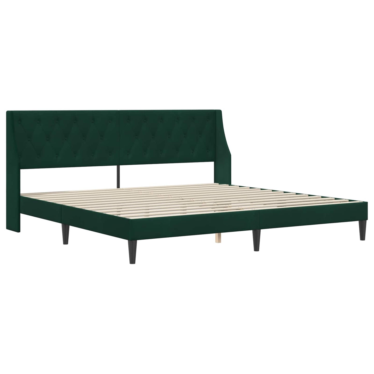 vidaXL Σκελετός Κρεβατιού Σκούρο Πράσινο 180 x 200 cm Βελούδο
