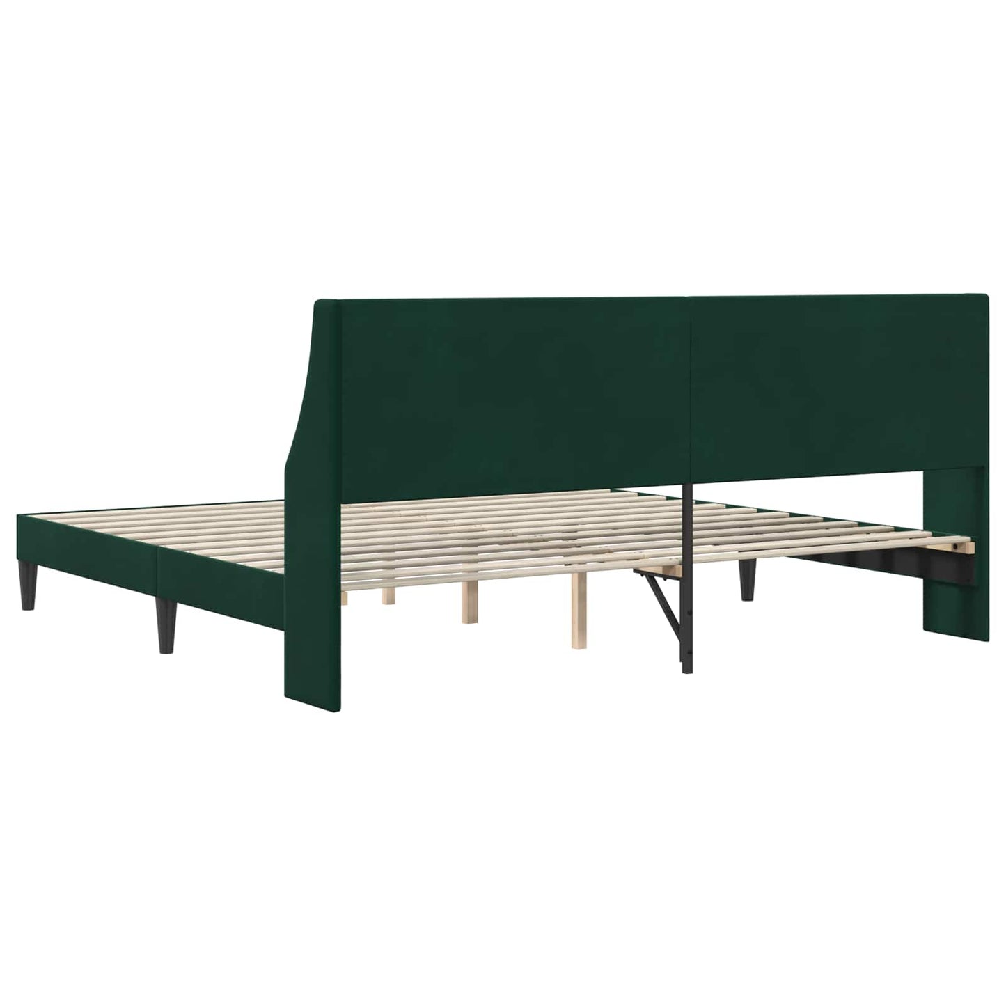 vidaXL Σκελετός Κρεβατιού Σκούρο Πράσινο 180 x 200 cm Βελούδο