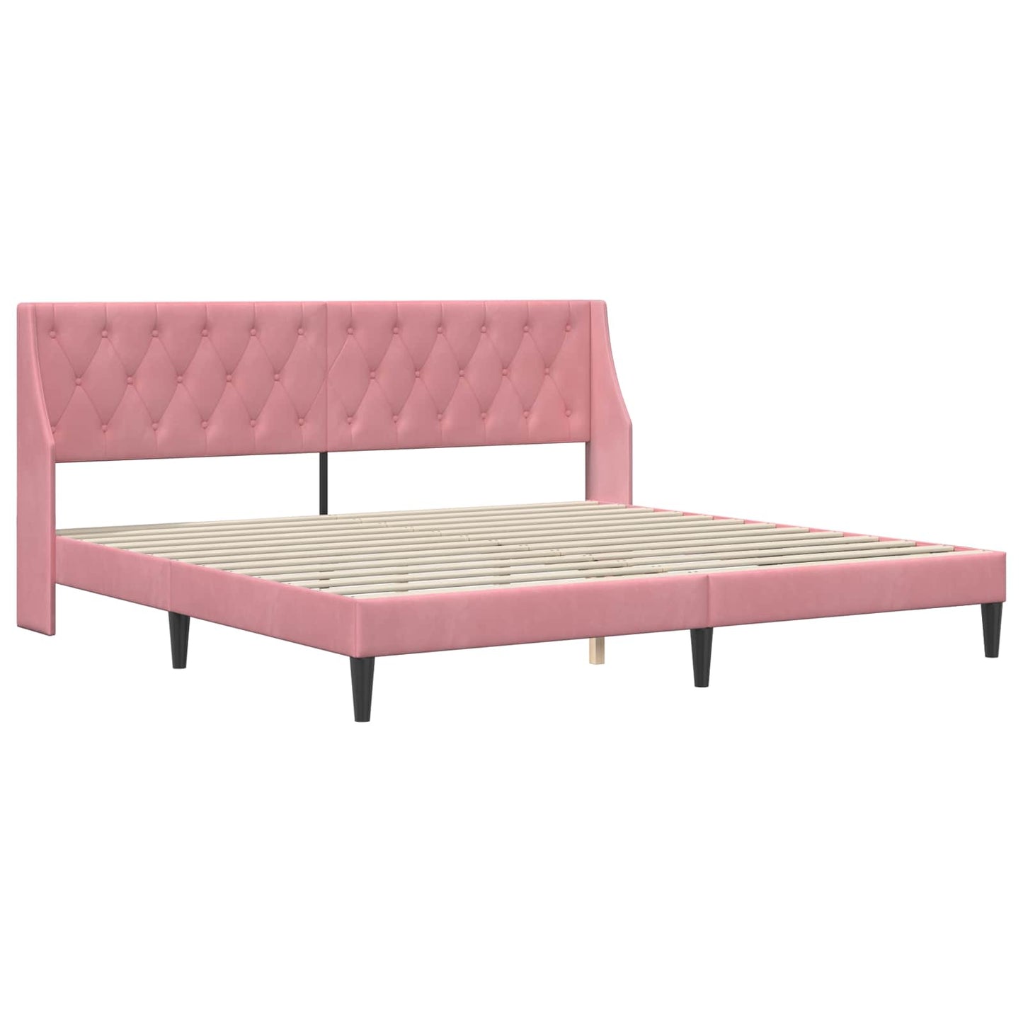vidaXL Σκελετός Κρεβατιού με κεφαλάρι Ροζ 180 x 200 cm Βελούδο