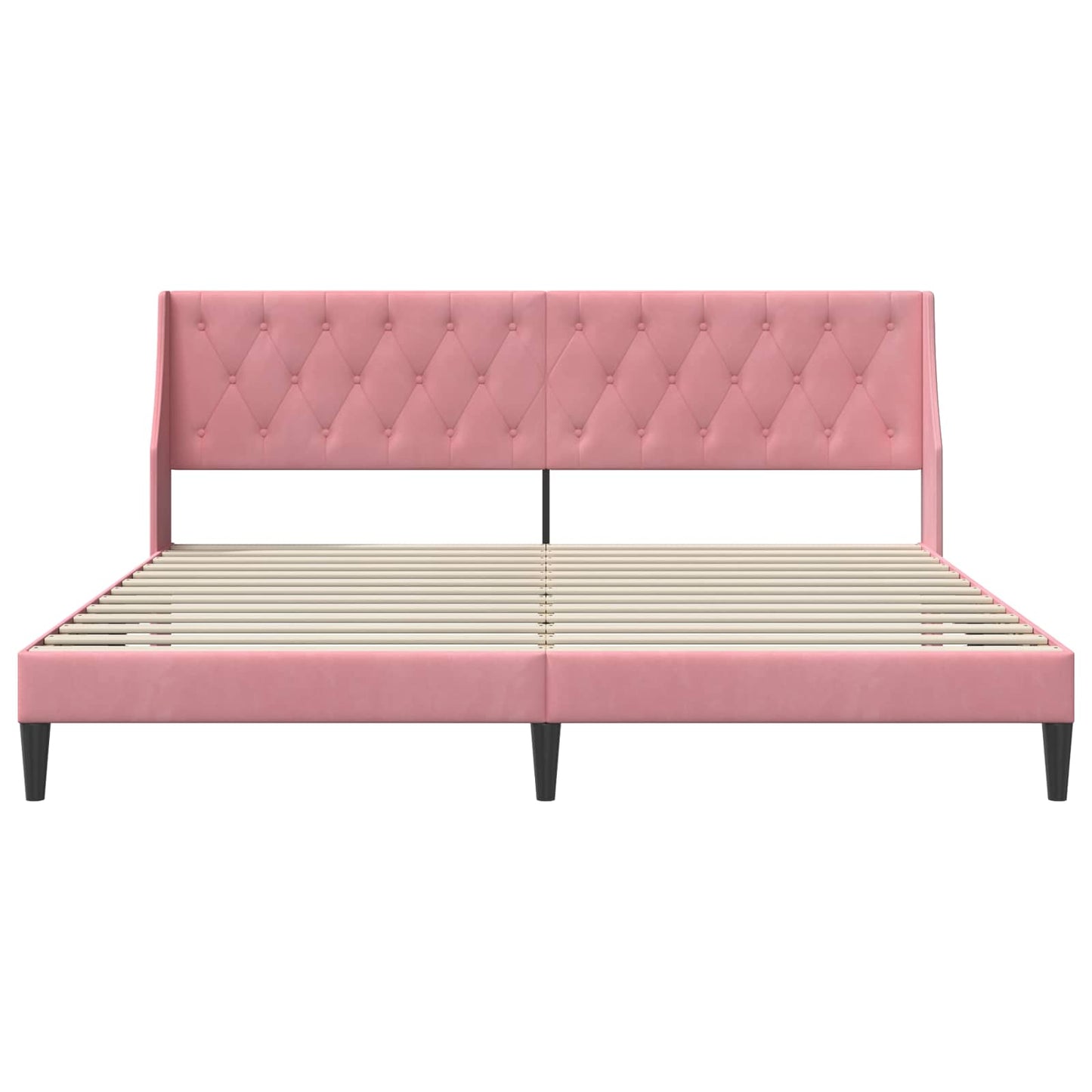 vidaXL Σκελετός Κρεβατιού με κεφαλάρι Ροζ 180 x 200 cm Βελούδο