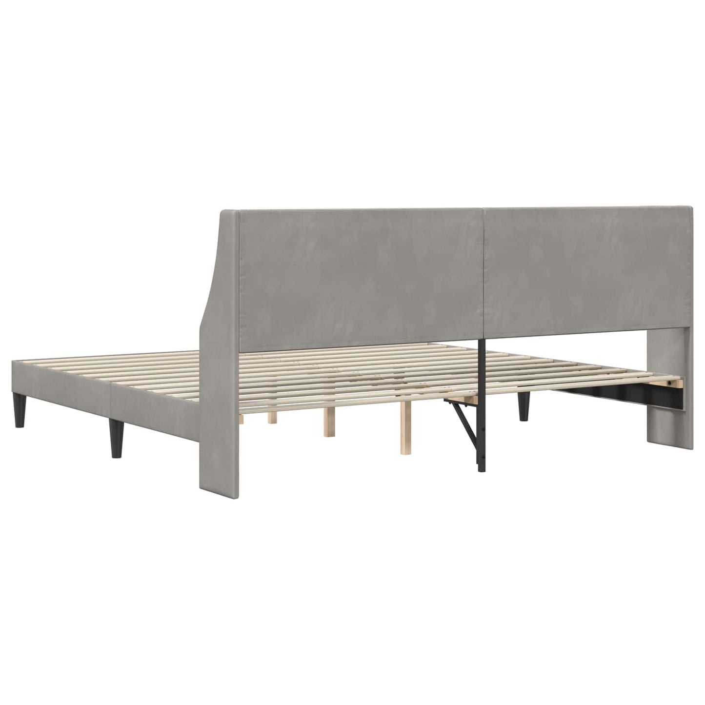 vidaXL Σκελετός Κρεβατιού Ανοιχτό γκρι 200 x 200 cm Βελούδο