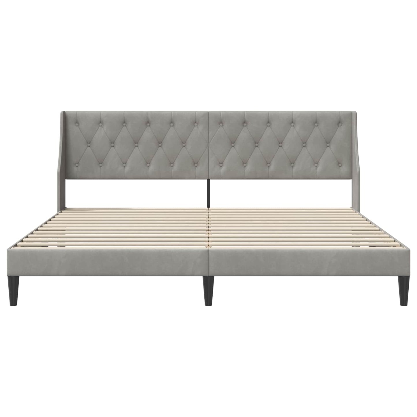vidaXL Σκελετός Κρεβατιού Ανοιχτό γκρι 200 x 200 cm Βελούδο