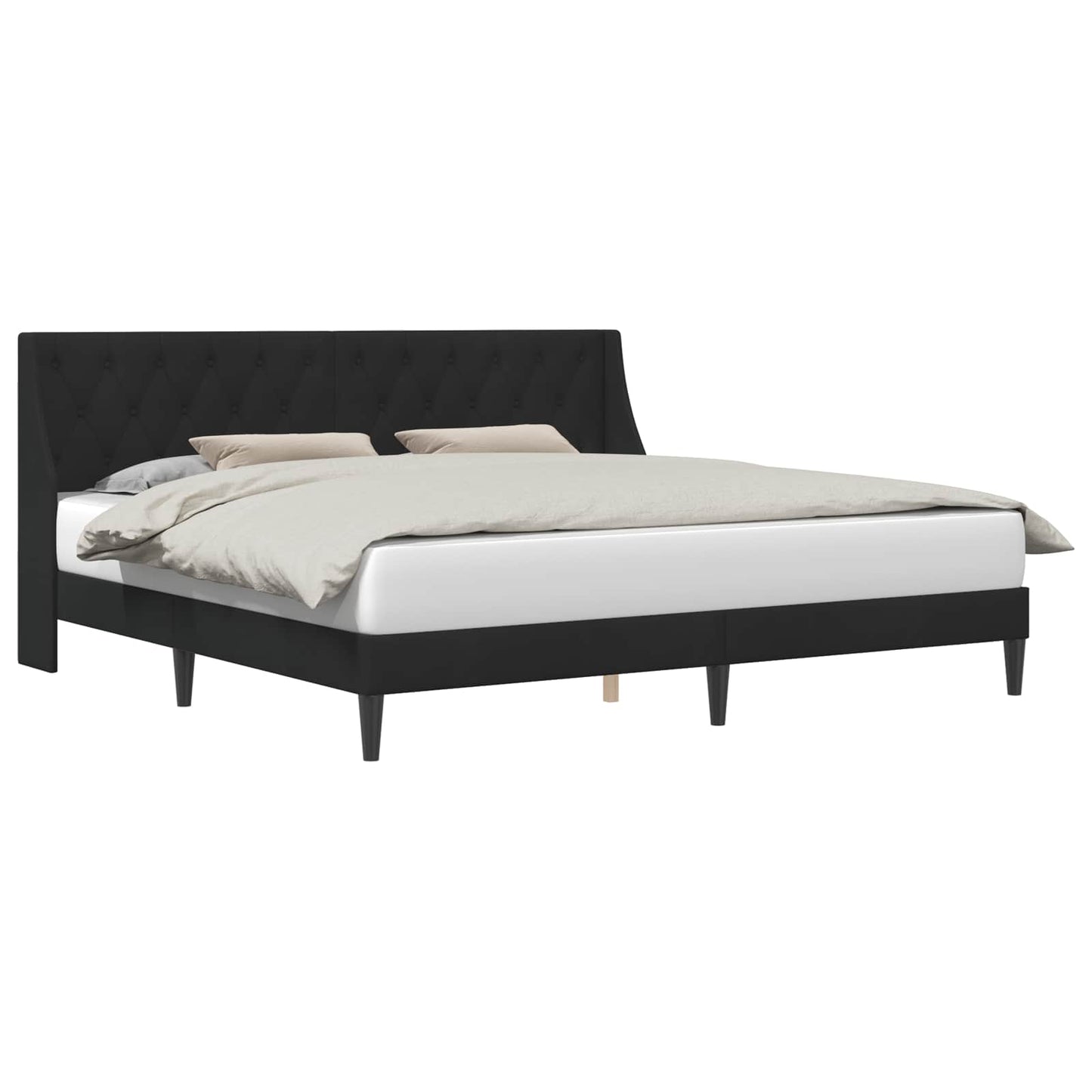 vidaXL Σκελετός Κρεβατιού με κεφαλάρι Μαύρο 200 x 200 cm Βελούδο