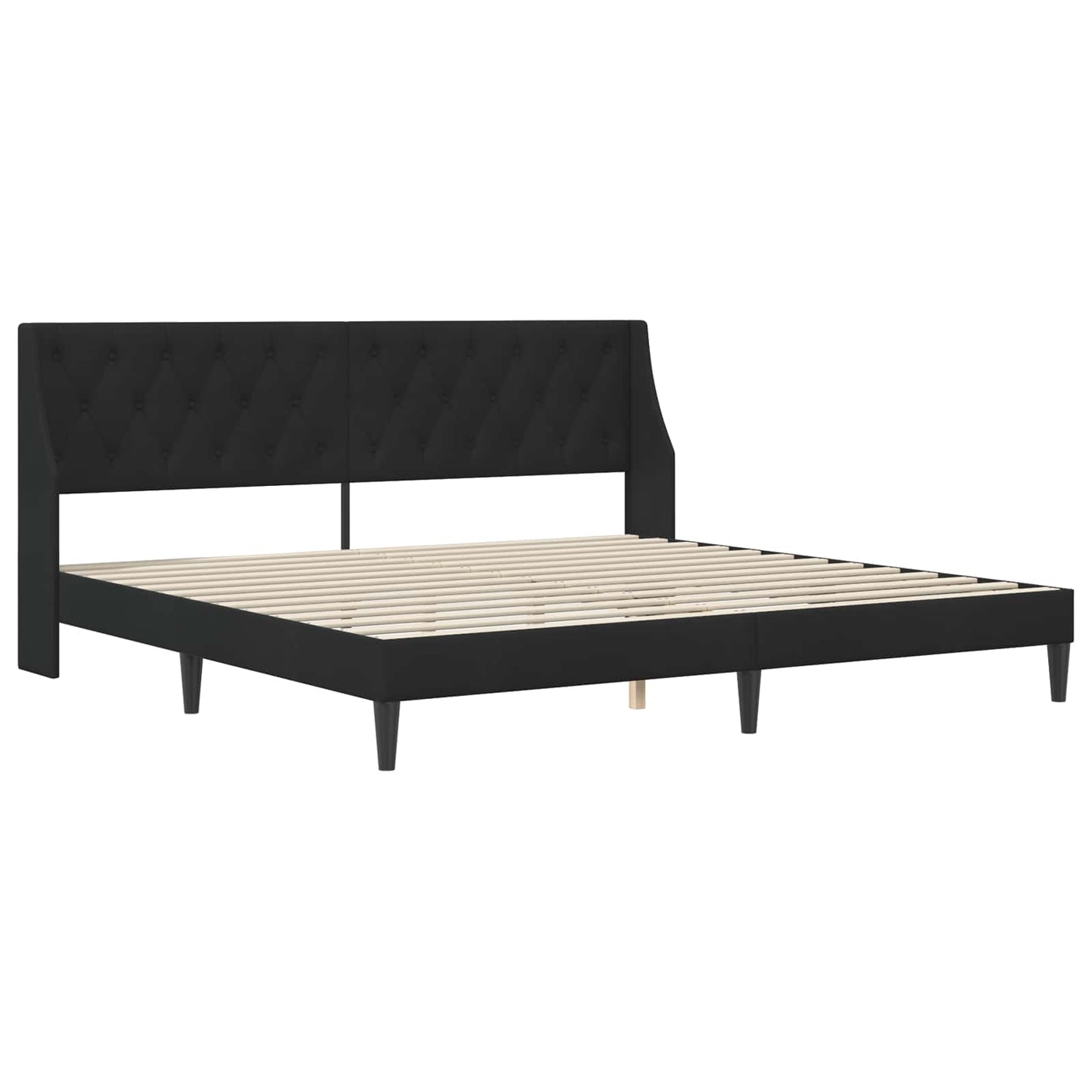 vidaXL Σκελετός Κρεβατιού με κεφαλάρι Μαύρο 200 x 200 cm Βελούδο