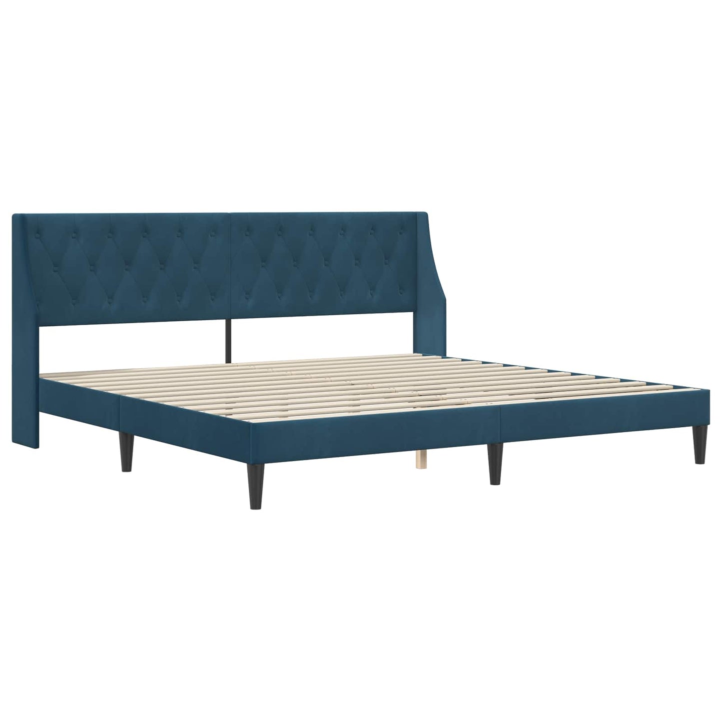 vidaXL Σκελετός Κρεβατιού με κεφαλάρι Μπλε 200 x 200 cm Βελούδο