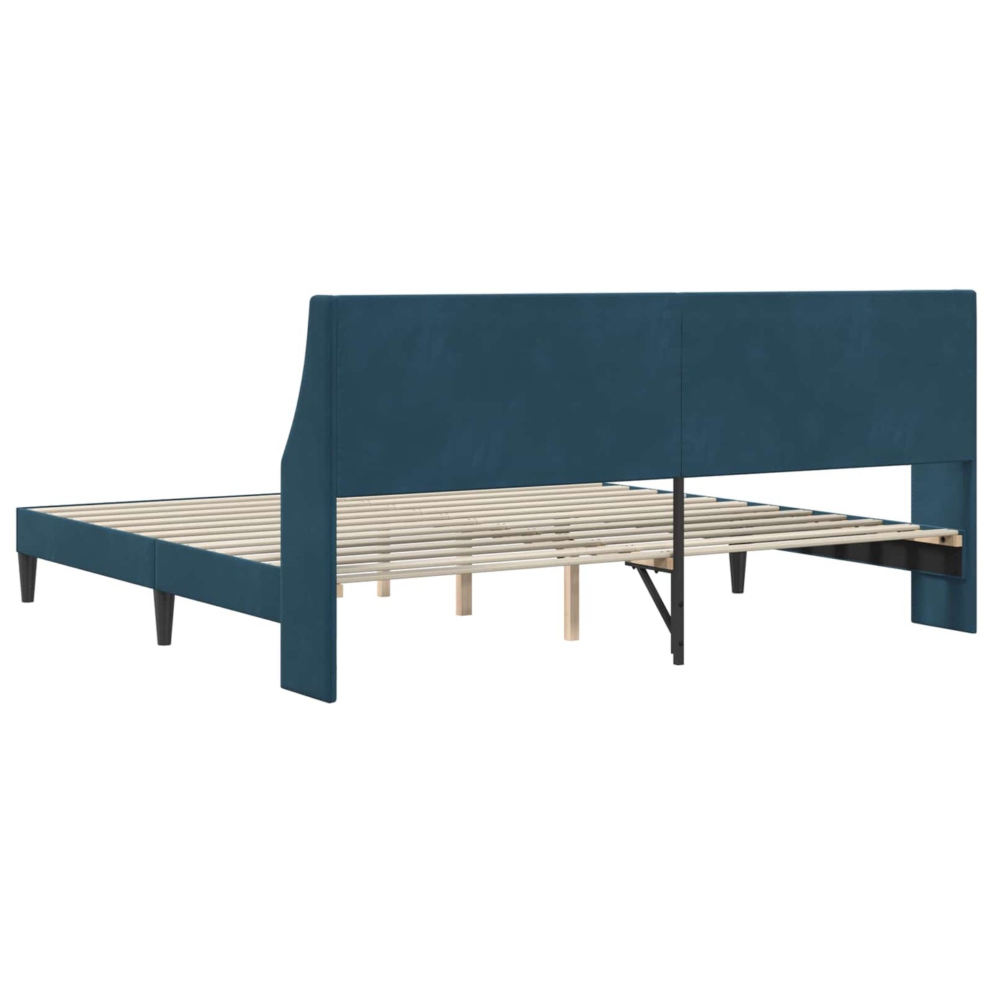 vidaXL Σκελετός Κρεβατιού με κεφαλάρι Μπλε 200 x 200 cm Βελούδο